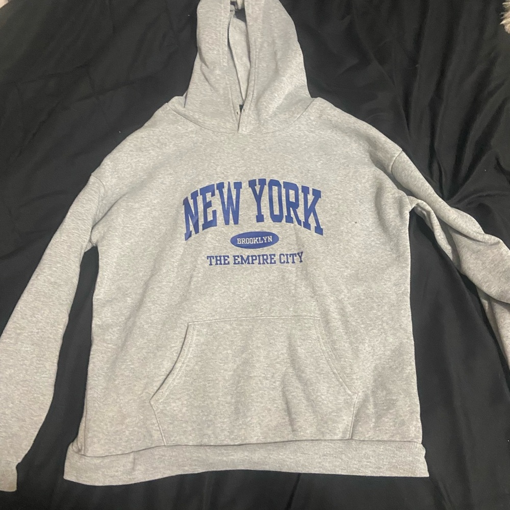 SHEIN Gray New York Empire Hoodie